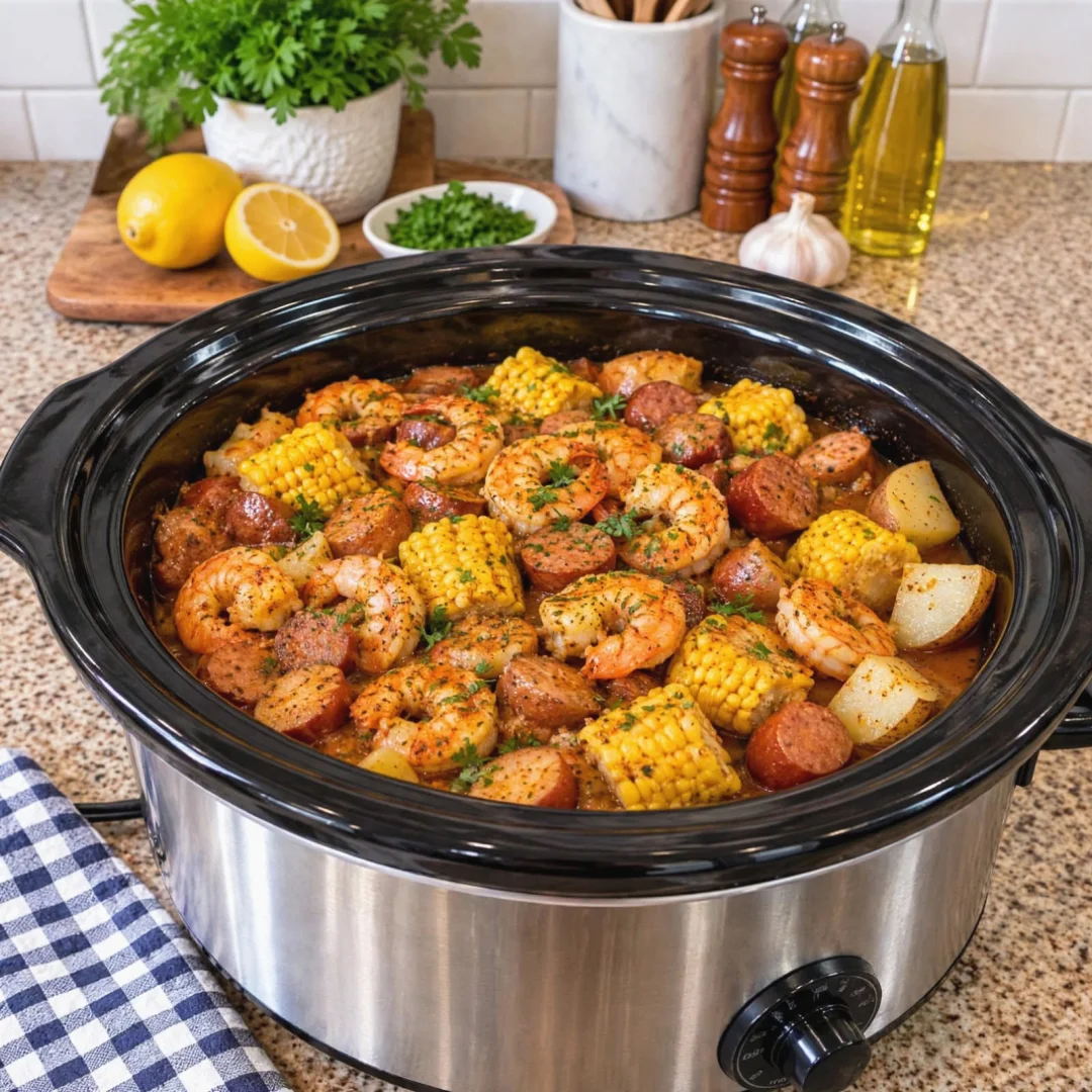 Slow Cooker Cajun Shrimp Boil