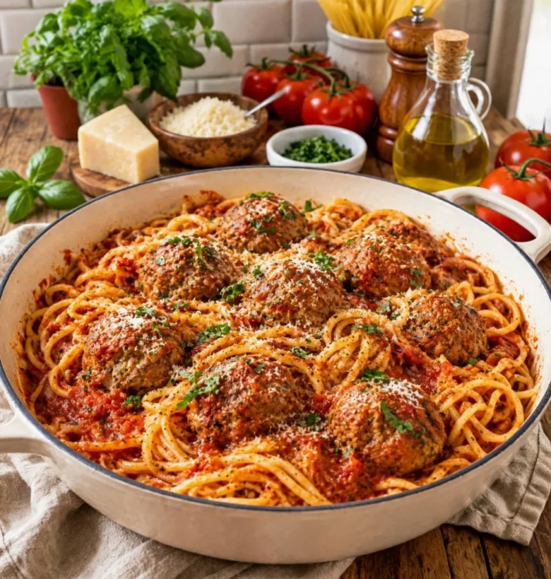 Spaghetti and meatballs