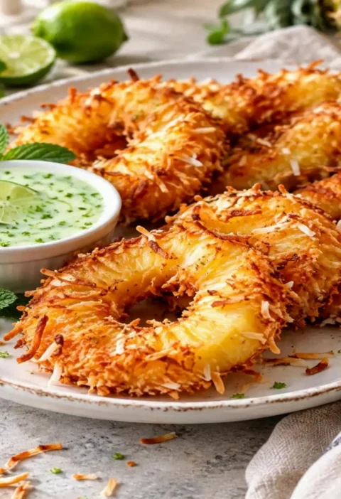 Air Fryer Rum-Soaked Pineapple Rings