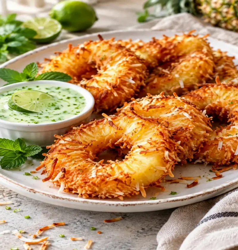 Air Fryer Rum-Soaked Pineapple Rings
