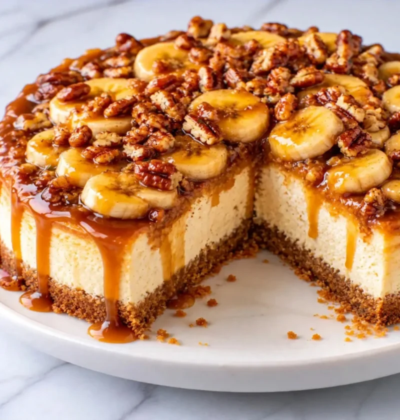 Banana Caramel Nut Cheesecake