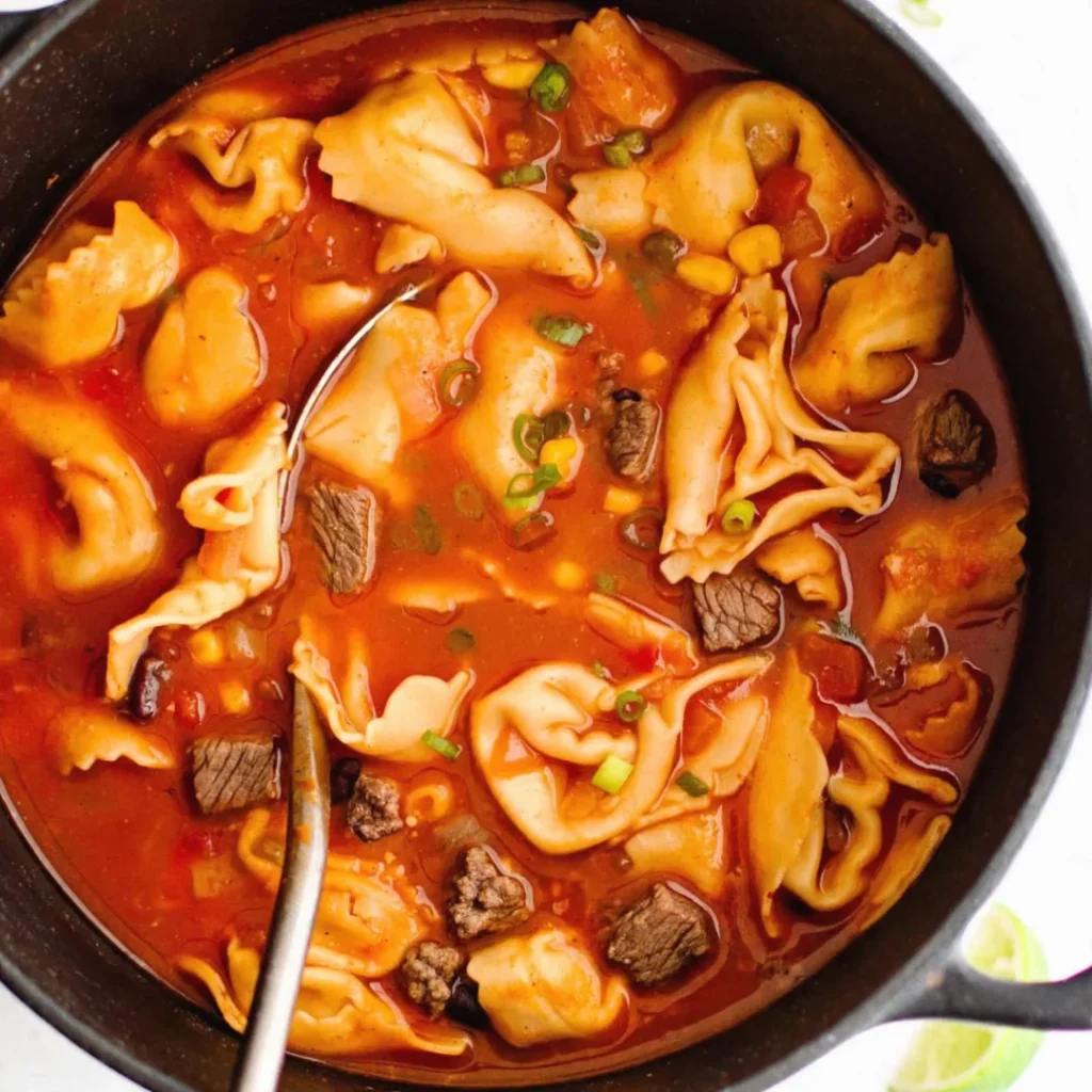 Beef Tortellini Taco Soup