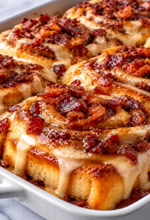 Bourbon Maple Bacon Cinnamon Rolls