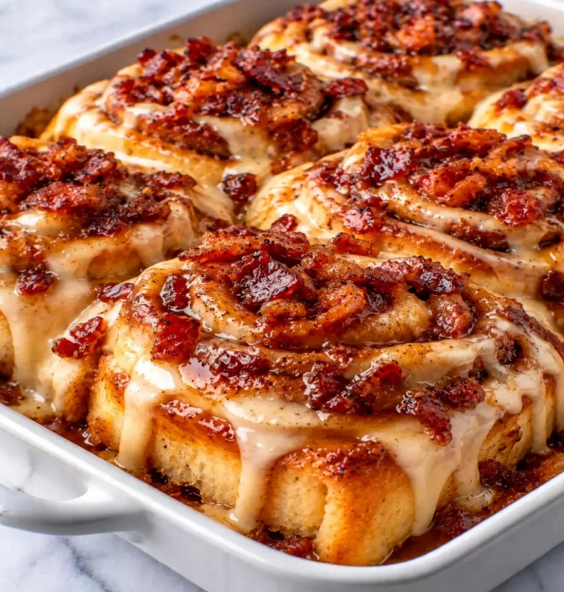 Bourbon Maple Bacon Cinnamon Rolls
