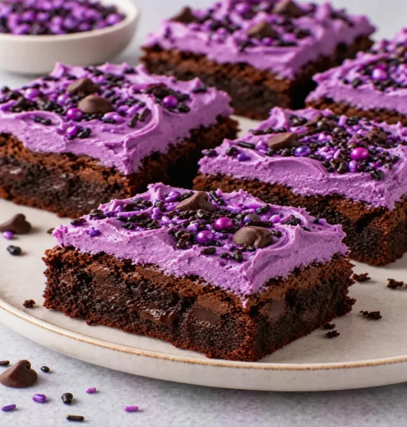 Brownies with Purple Frosting