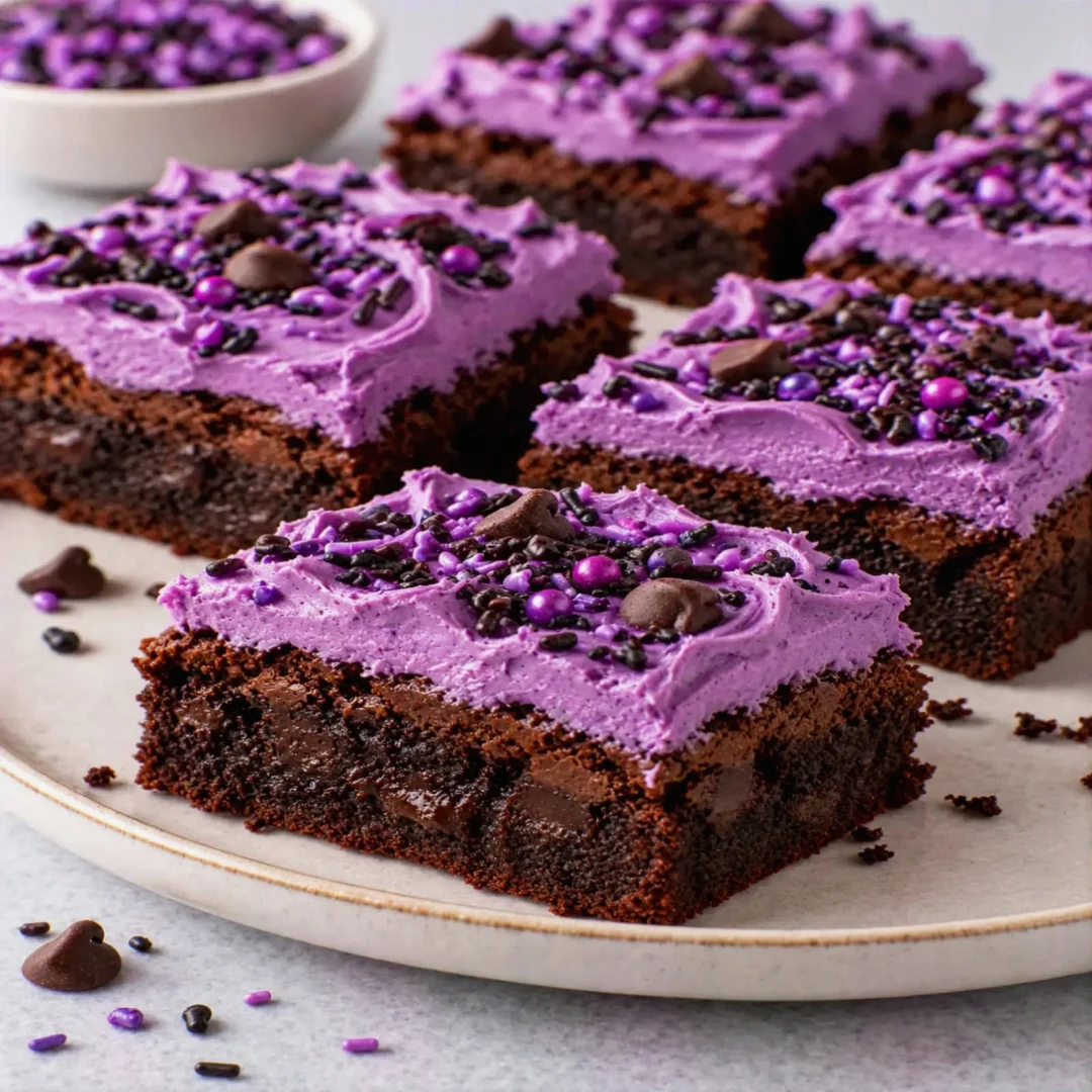 Brownies with Purple Frosting