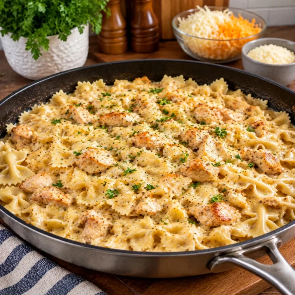 Cheesy Ranch Chicken Bowties in Creamy Parmesan Mozzarella Sauce: A Rich Delight!