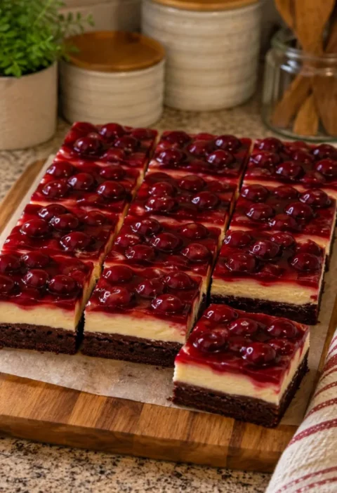 Chocolate Cherry Cheesecake Bars