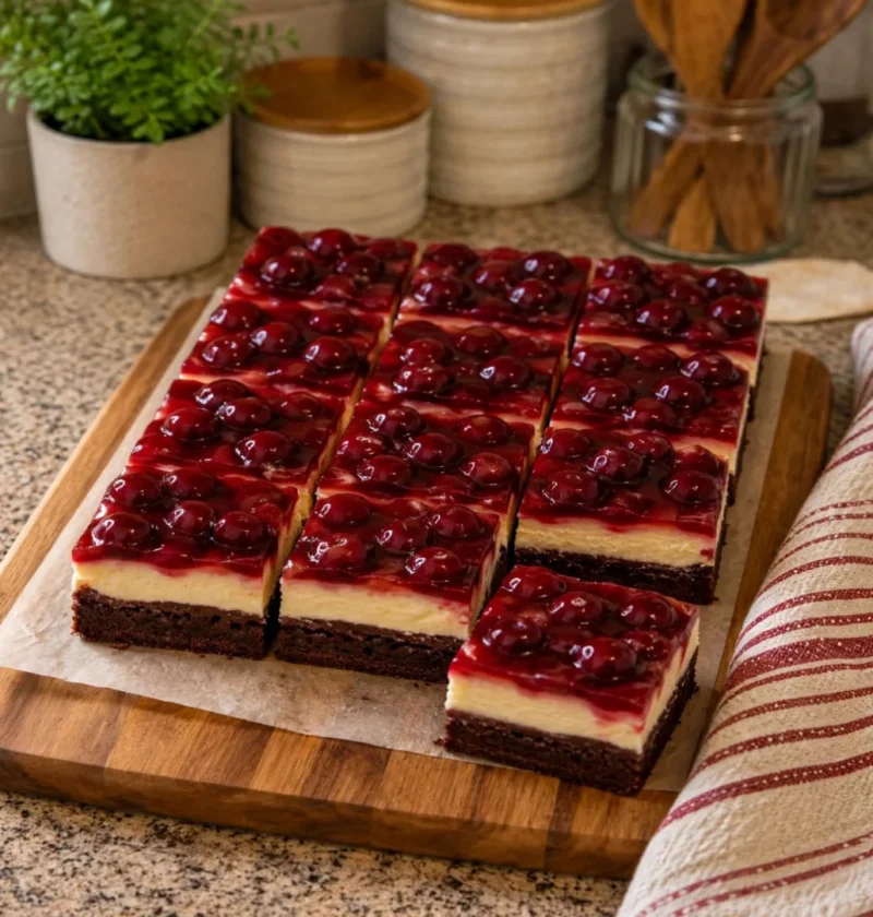 Chocolate Cherry Cheesecake Bars