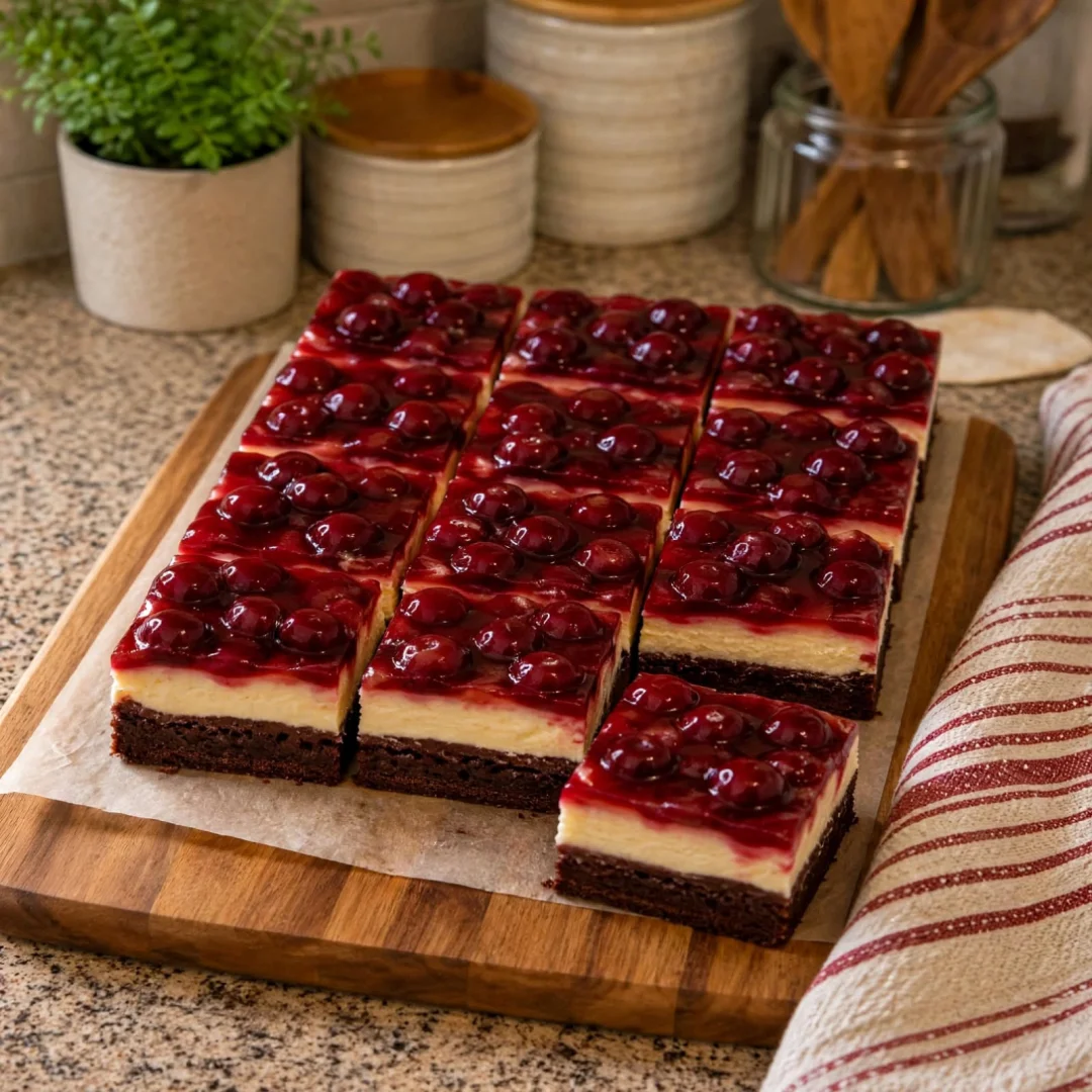 Chocolate Cherry Cheesecake Bars
