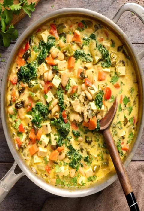 Coconut Curry Beans and Greens