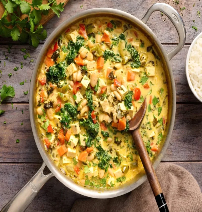 Coconut Curry Beans and Greens