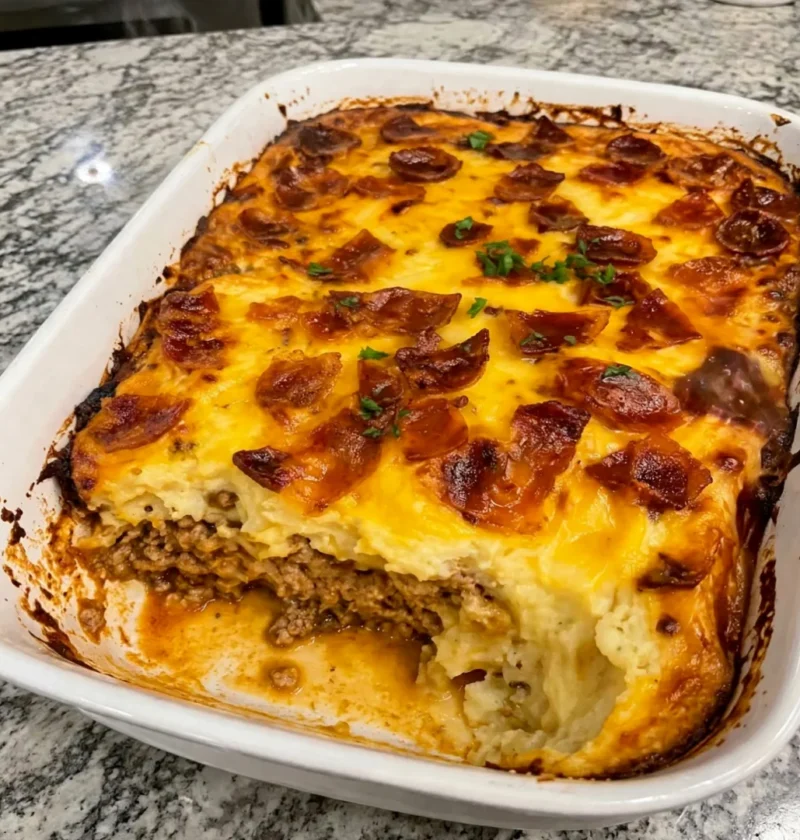 Cowboy meatloaf and potato casserole