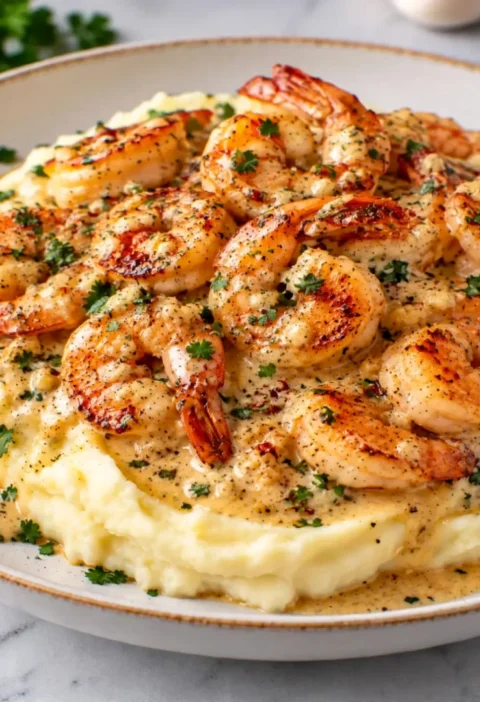 Creamy shrimp and mashed potatoes