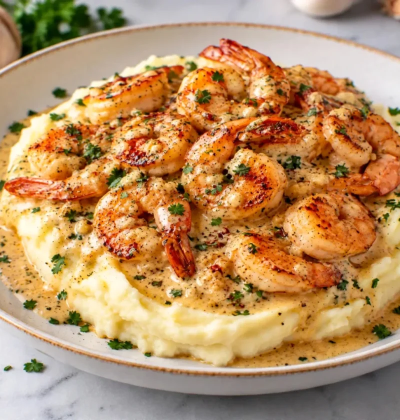 Creamy shrimp and mashed potatoes