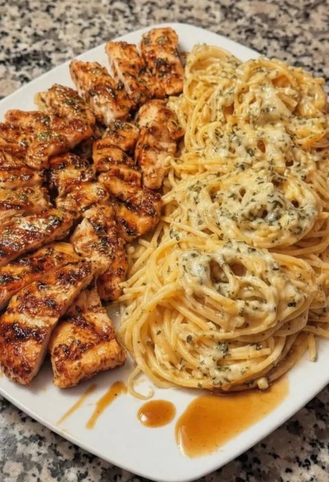 Garlic Butter Chicken Spaghetti