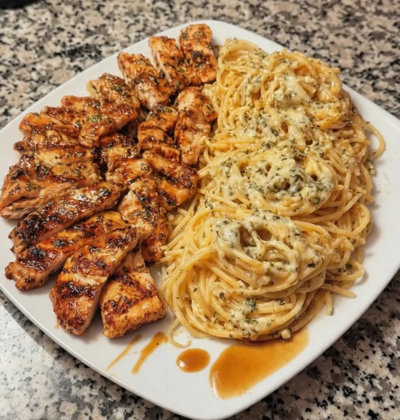 Garlic Butter Chicken Spaghetti