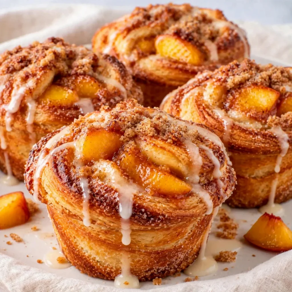 Irresistible Peach Pie Cruffins – Flaky and Sweet