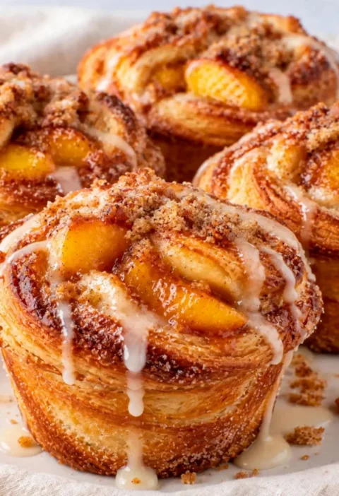 Peach pie cruffins