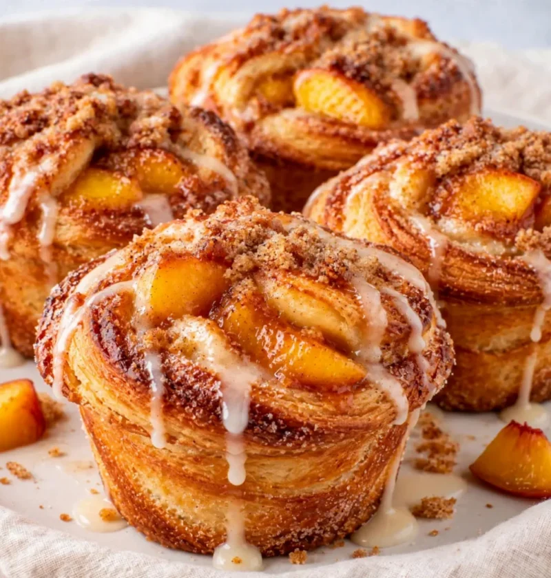Peach pie cruffins