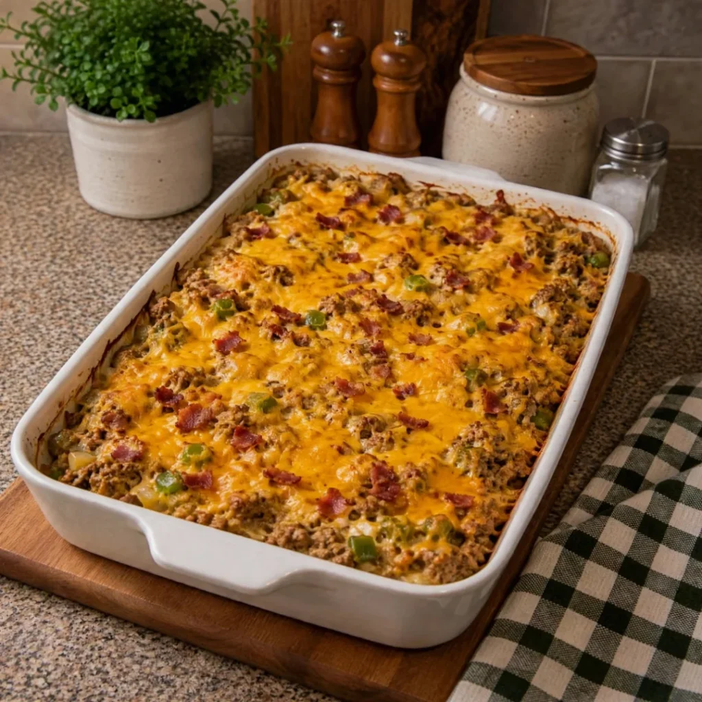 Keto Low Carb Philly Cheesesteak Casserole is Delicious!
