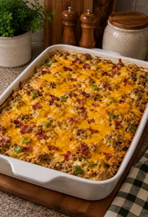 Keto Low Carb Philly Cheesesteak Casserole