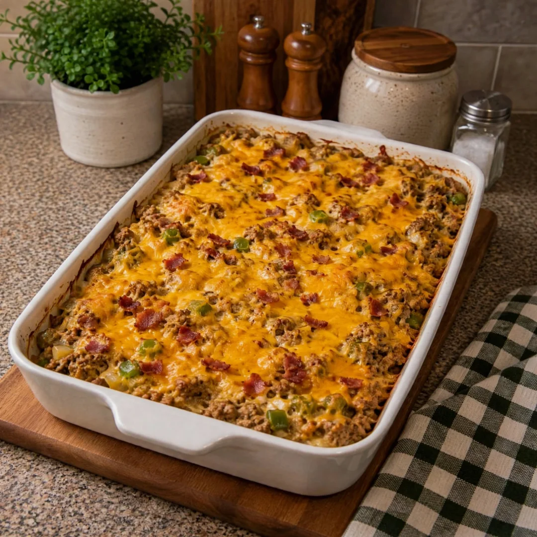 Keto Low Carb Philly Cheesesteak Casserole