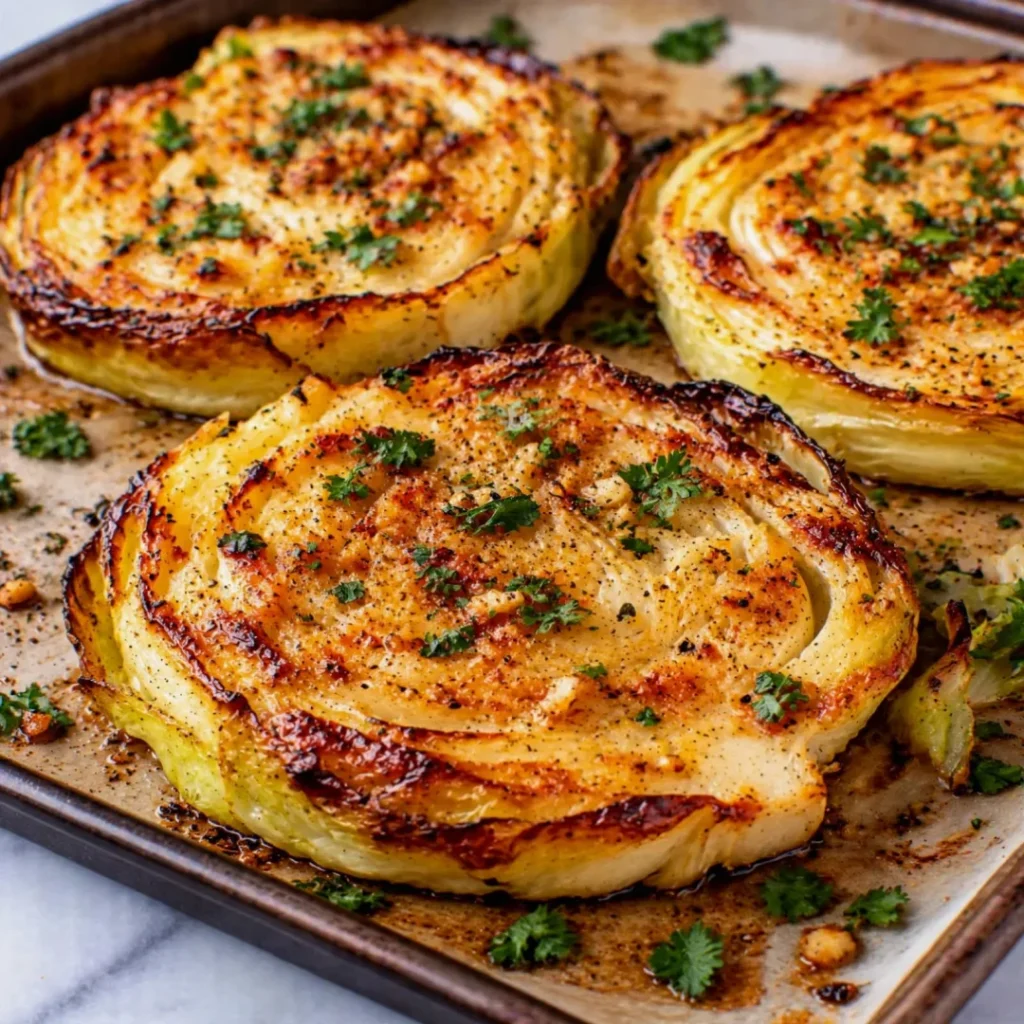 Oven Roasted Garlic Cabbage Steaks – Easy and Crispy