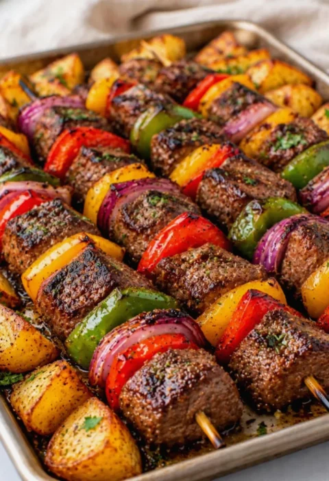 Sheet Pan Beef Kebabs