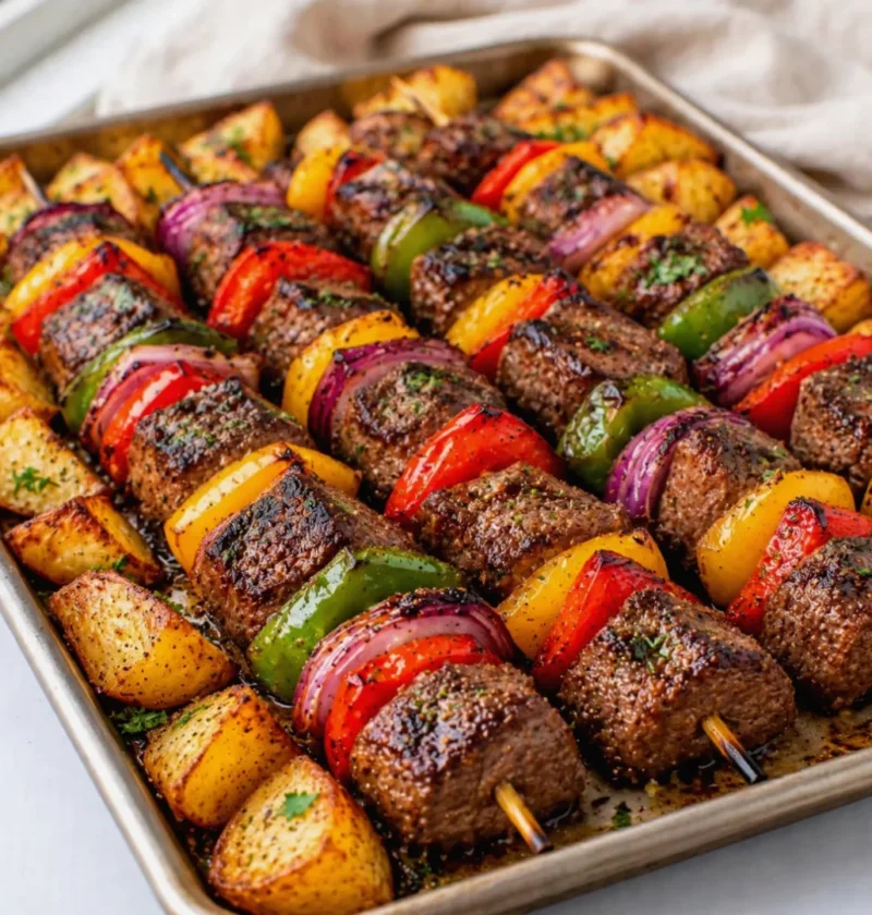 Sheet Pan Beef Kebabs