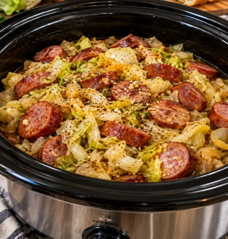 Slow Cooker Sausage and Cabbage