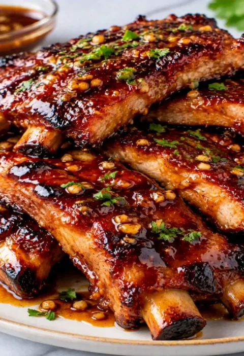 Sticky Honey Garlic Ribs
